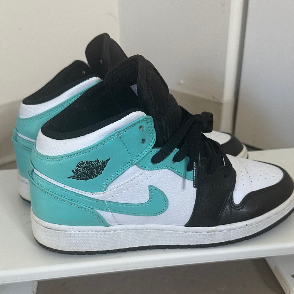Jordan Sneakers with Teal and Black Accents